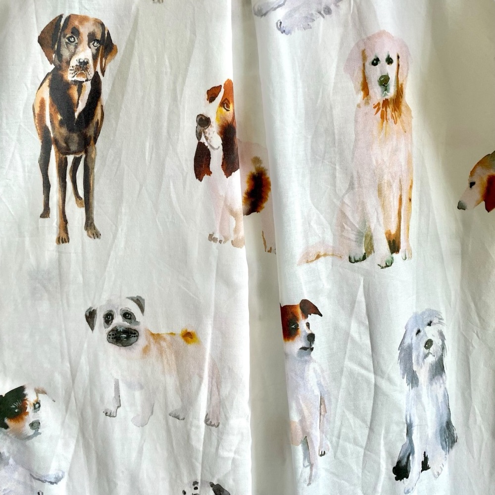 Pine Cone Hill Fine Linen Womens Dog Print Night Shirt Dress White SZ M - Picture 7 of 13